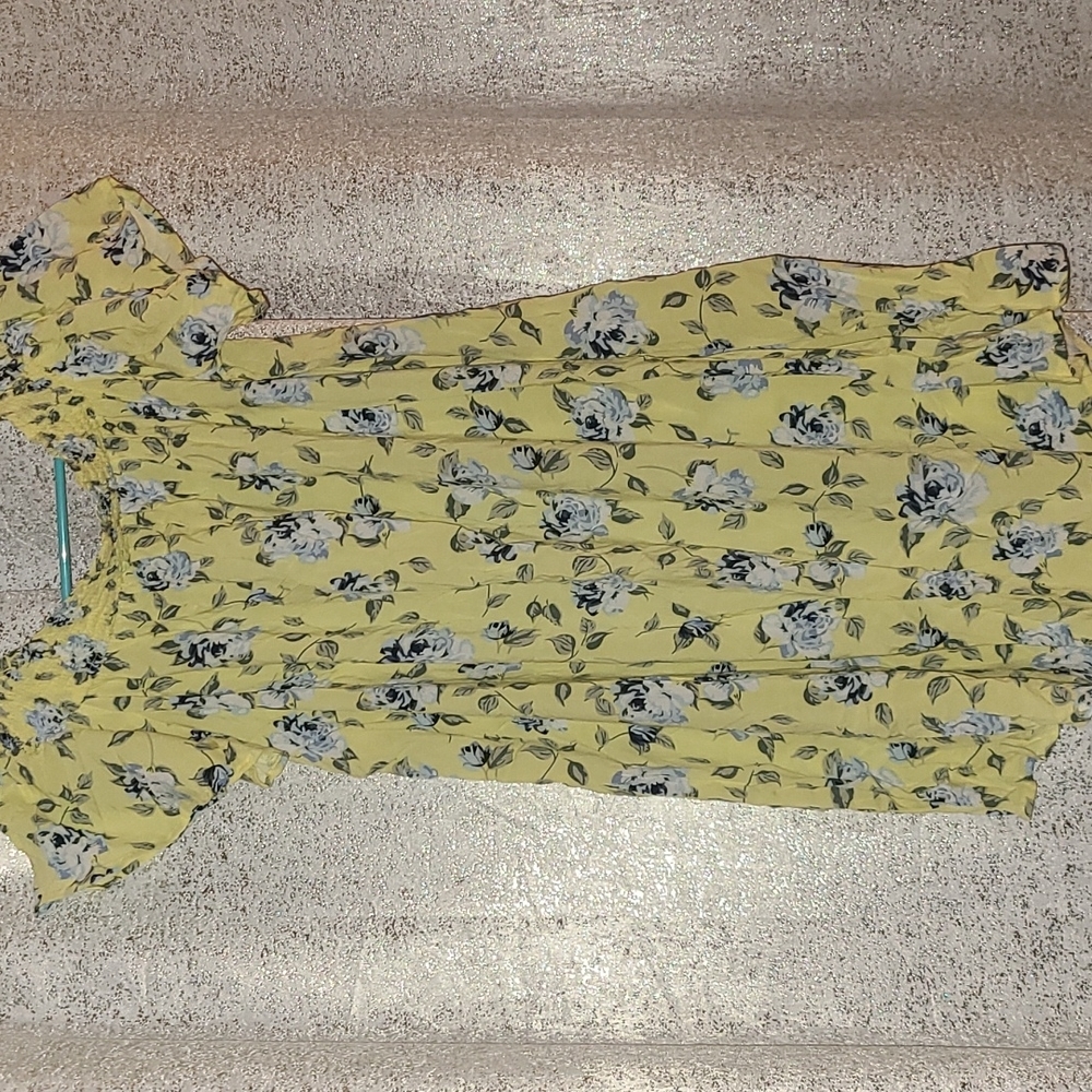NWT Yellow and Blue off the shoulder Floral Dress - Size S